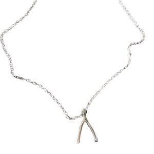 Sterling Forever Silver Plated Wishbone Pendant Necklace
